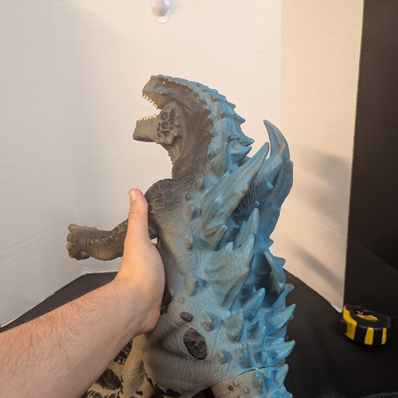 1998 Toho Blue GODZILLA Full Body Rubber Hand Puppet Resaurus 21 Inches Long - Picture 9 of 12